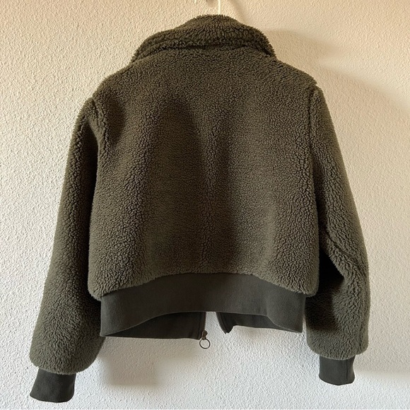 Sweet Rain Women’s Teddy Jacket Medium Olive Green Cozy Warm Casual Cozy Warm - Picture 9 of 11